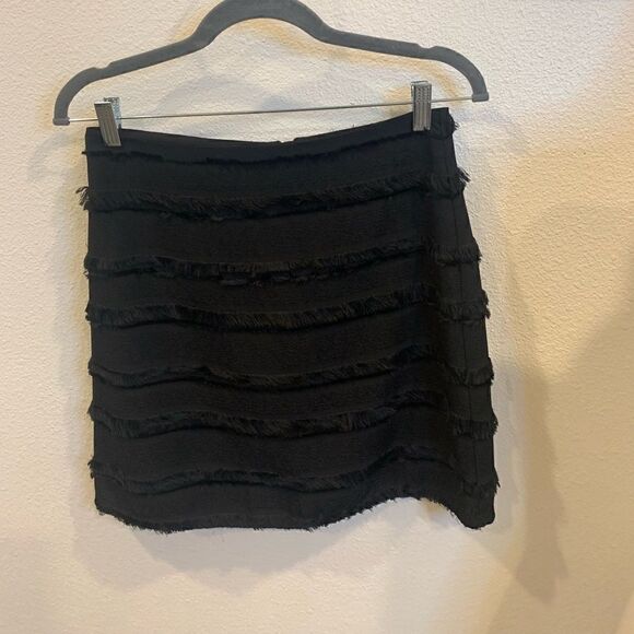 Michael Stars Black Mini Skirt Fringe - Picture 2 of 5